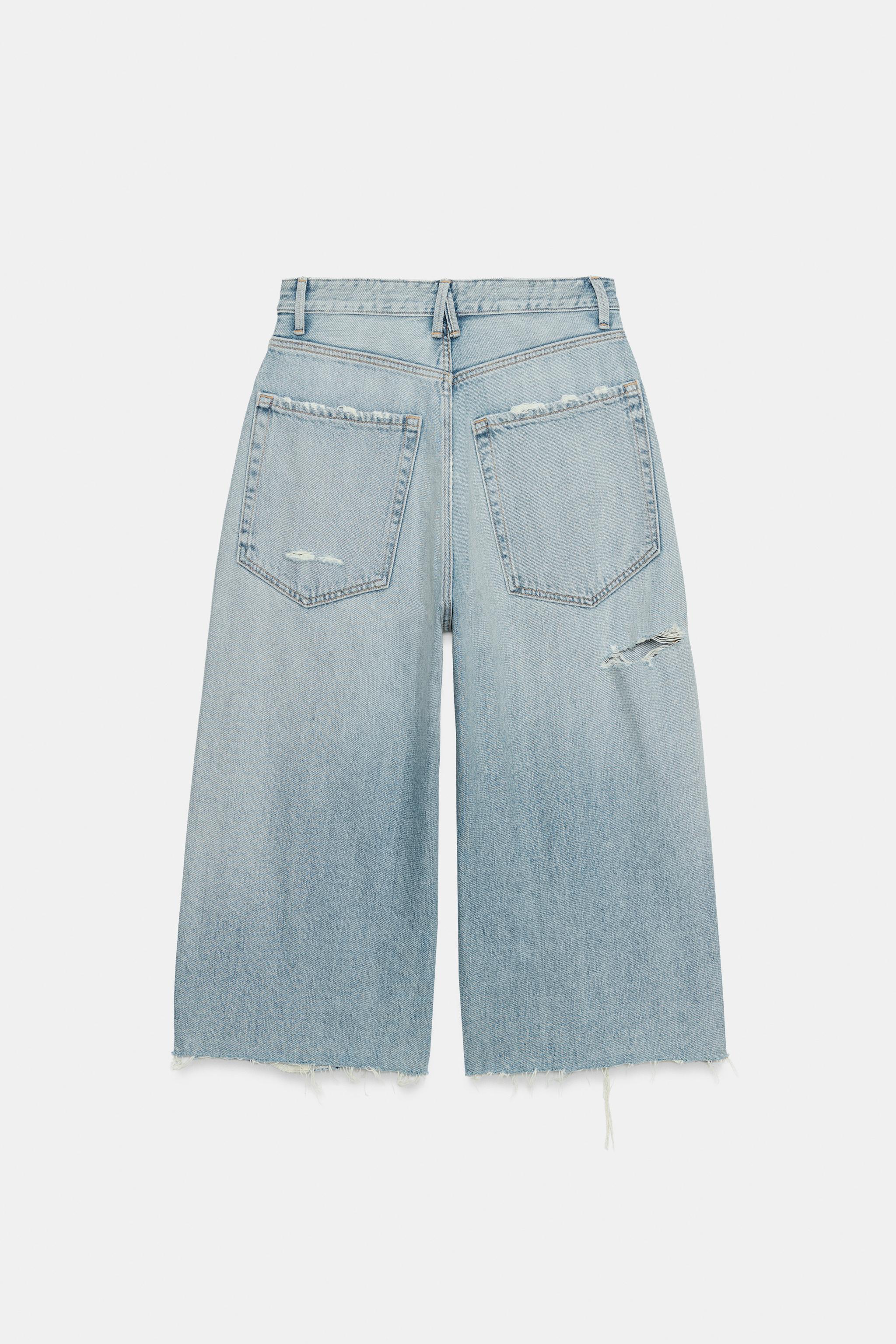 TRF RIPPED MID-RISE DENIM JORTS